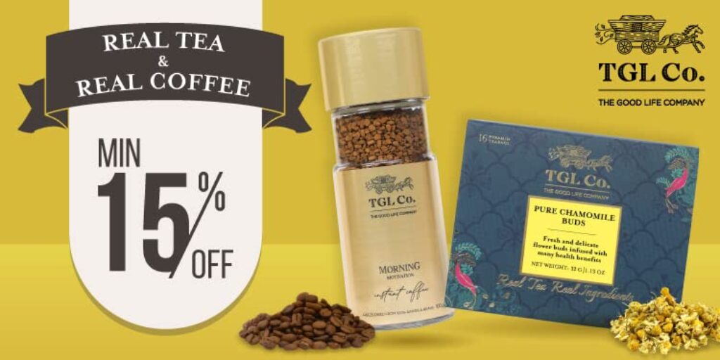 TGL coffee minimum 15% off